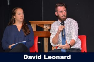 Sofia Read and Charlie Macaulay at the Beyond the Field speaker series, fall 2016