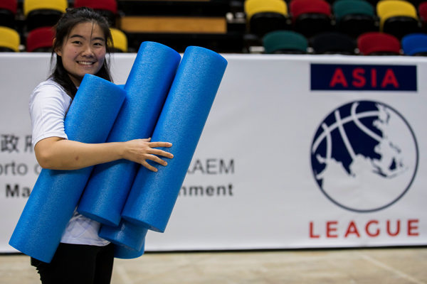 Ivy Kim during her summer internship in Hong Kong with the Asia Basketball League